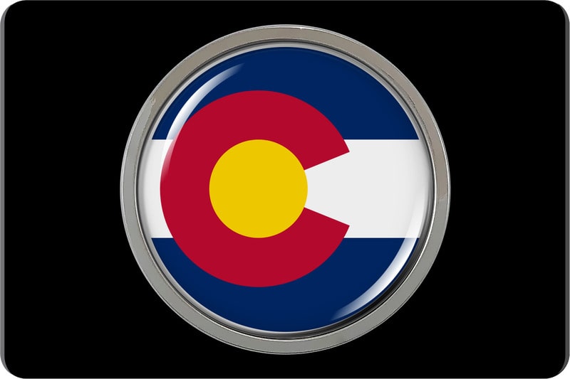 Colorado State Flag - Tow Hitch Cover with Chrome Emblem